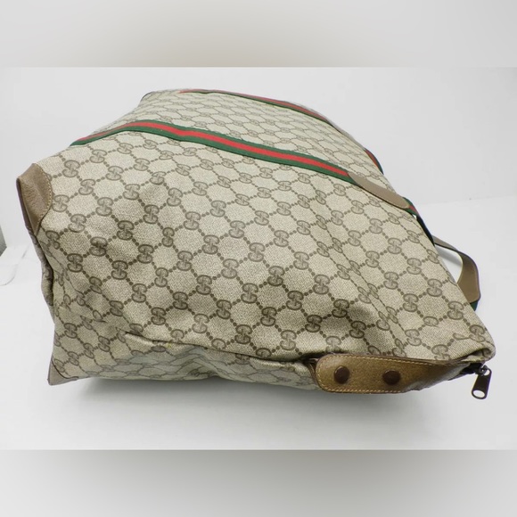 Gucci Beige GG Supreme Travel Tote with Green and Red Webbing - Picture 4 of 10